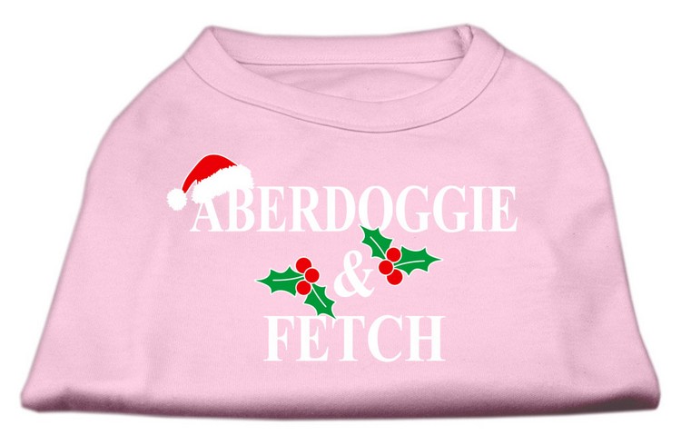 Aberdoggie Christmas Screen Print Shirt Light Pink XS